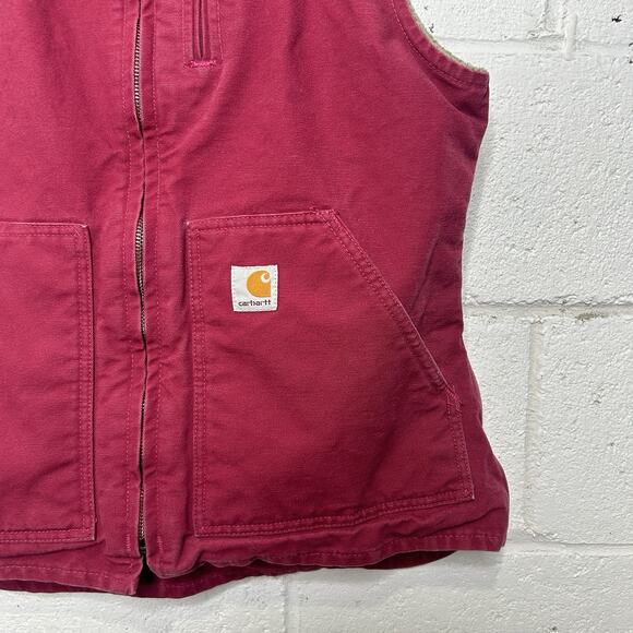 Vintage Carhartt Sherpa-Lined Vest “Ruby” WV001 RBY - Picture 3 of 8